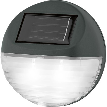 Antracitové solární plotové světlo z plastu s LED osvětlením.