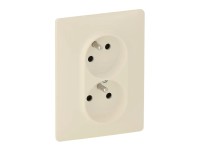 Legrand Dvojitá zásuvka 2P + T Valena Life, 16 A - 250 V, béžová