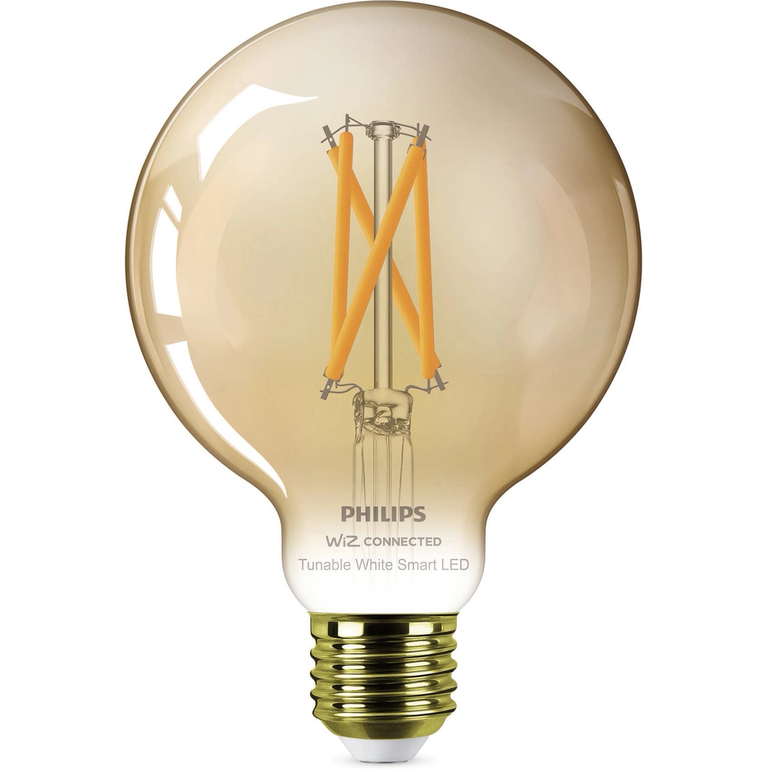 Philips Chytrá LED žárovka Filament E27 G95, 7 W, 640 lm, 2000-5000 K, jantarová