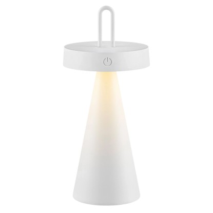 Just Light. Nabíjecí stolní LED lampa Alwa IP44 bílá pr. 12,8 x 28,9 cm