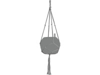 Lechuza Macramé závěs na květináč Cotton Pure šedý 90 cm