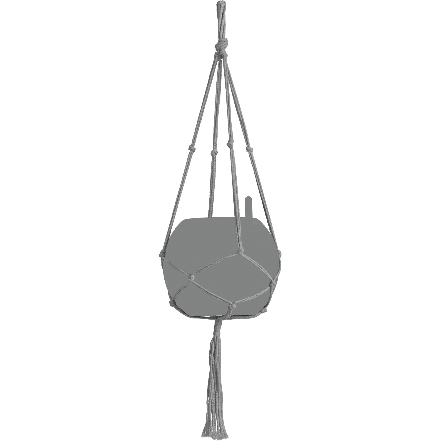 Lechuza Macramé závěs na květináč Cotton Pure šedý 90 cm