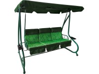 Hollywoodská houpačka Talca 3místná, motiv květin antracit/zelená, 124x204x170cm