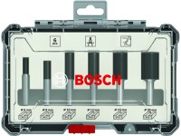 Bosch Sada drážkových fréz s rovným 8 mm vřetenem, 6 ks Bosch Sada drážkových fréz s rovným 8 mm vřetenem, 6 ks