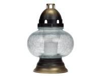Hřbitovní skleněná lampa 29 cm + vklad 150 g