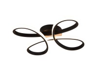 Trio Stropní LED svítidlo Fly, 22W, 3000K, 2600lm, matná černá, 40 x 40 cm