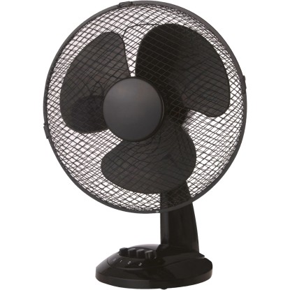 Stolní ventilátor, černá, pr. 30 cm
