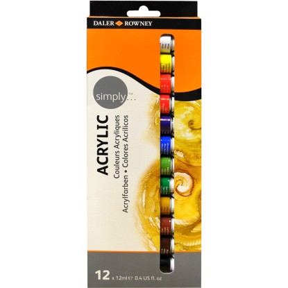 Daler Rowney Sada akrylových barev SIMPLY, 12 x 12 ml