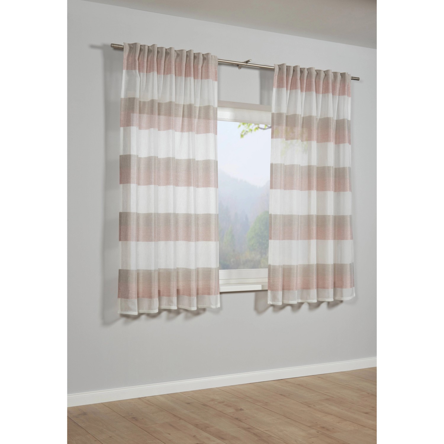 Bennetti Závěs se skrytými poutky, Etamin, starorůžový, 175 x 140 cm