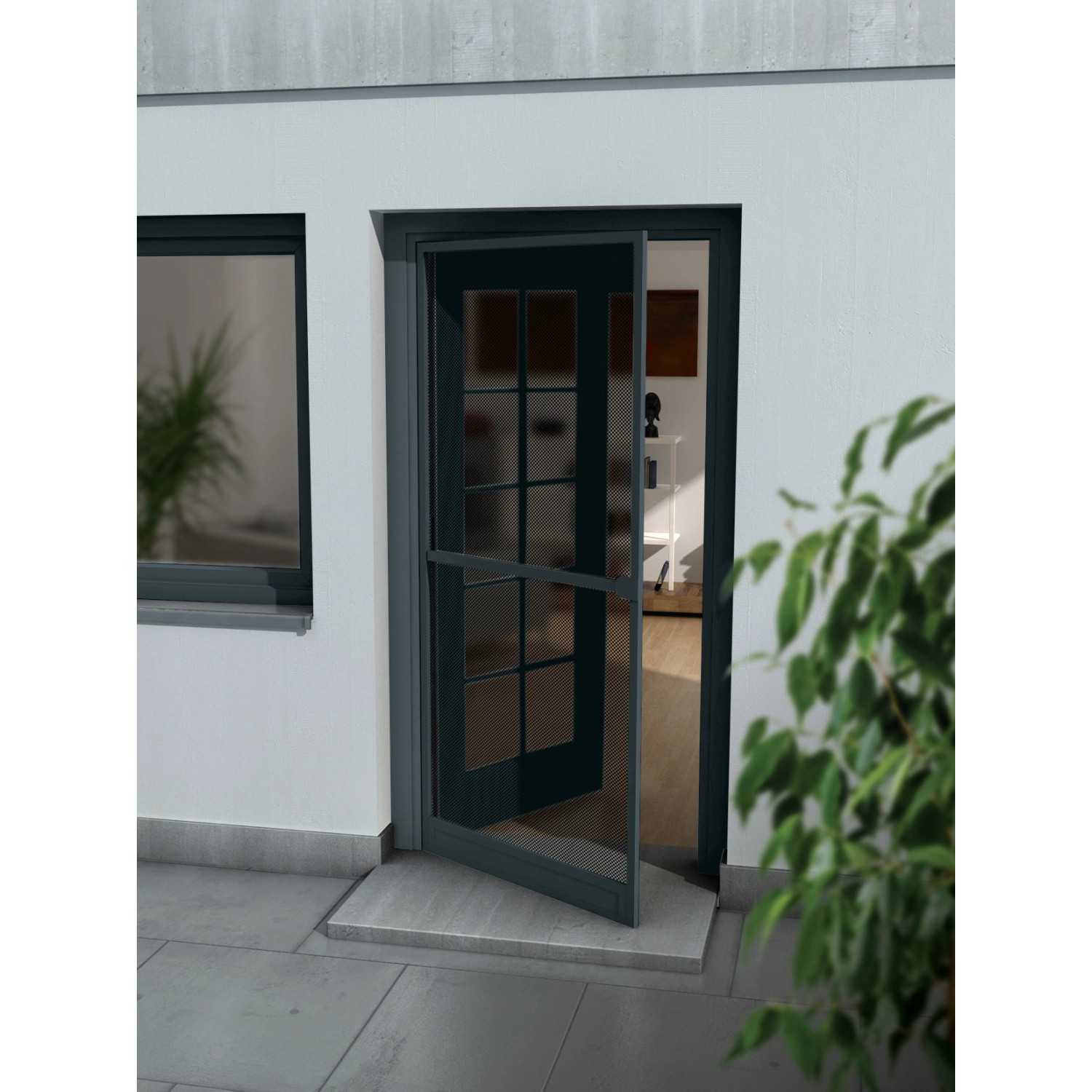 OBI Hliníkový rám se sítí do dveří, antracit, 215 x 100 cm