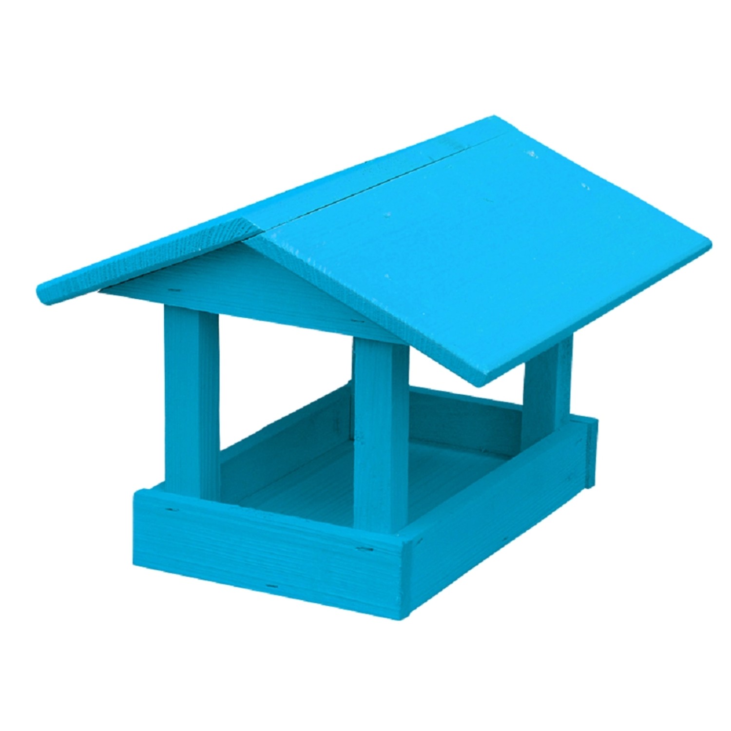 Krmítko Dřevěné krmítko modré 21 x 27 x 29 cm