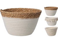 Koopman Úložný košík z vodního hyacintu a bavlny, různé druhy, pr. 22 x 14 cm