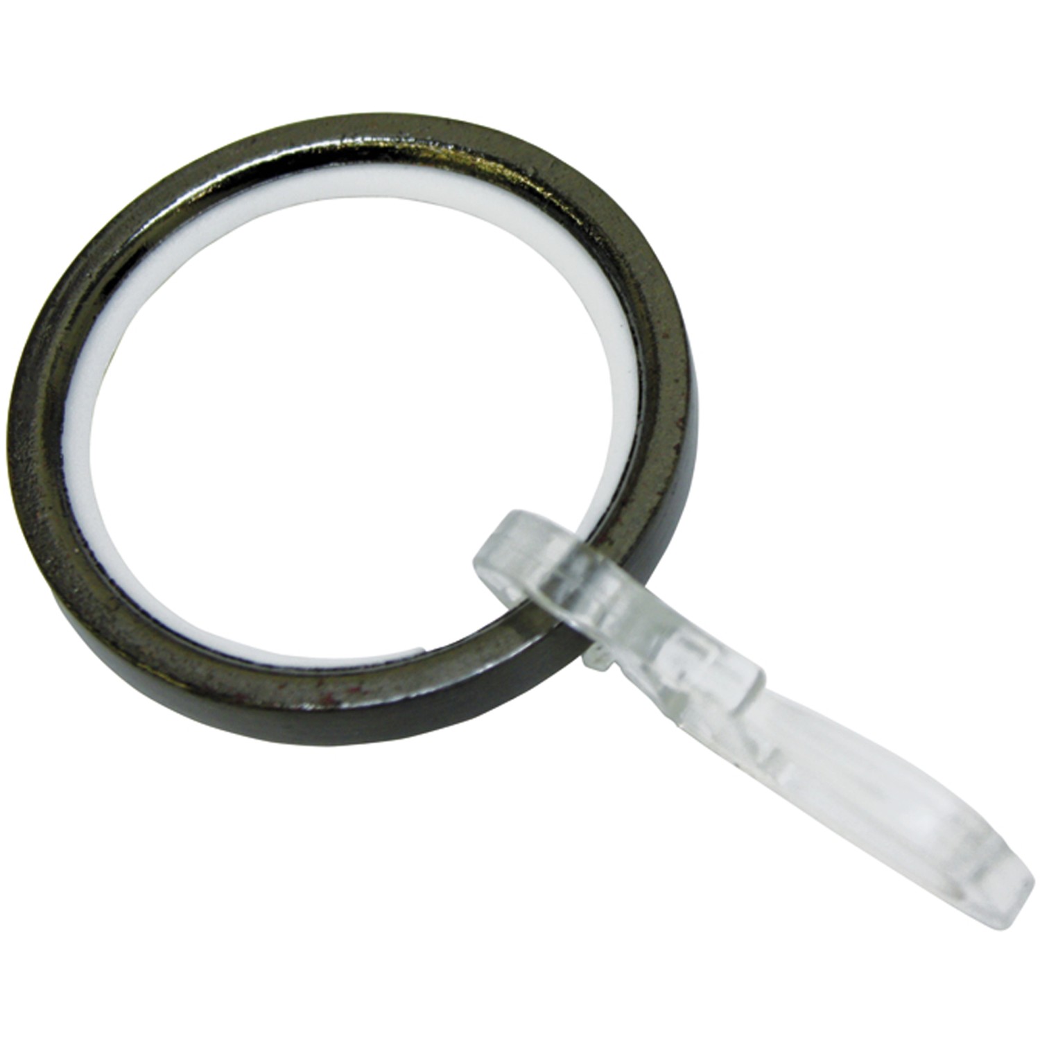 Gardinia Kroužky Chicago s kluznou vložkou titanové, 10 ks