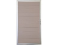 GroJaSolid Plotová branka bez sl. uni Bi-Color White/hliníkový rám 100 x 180 cm