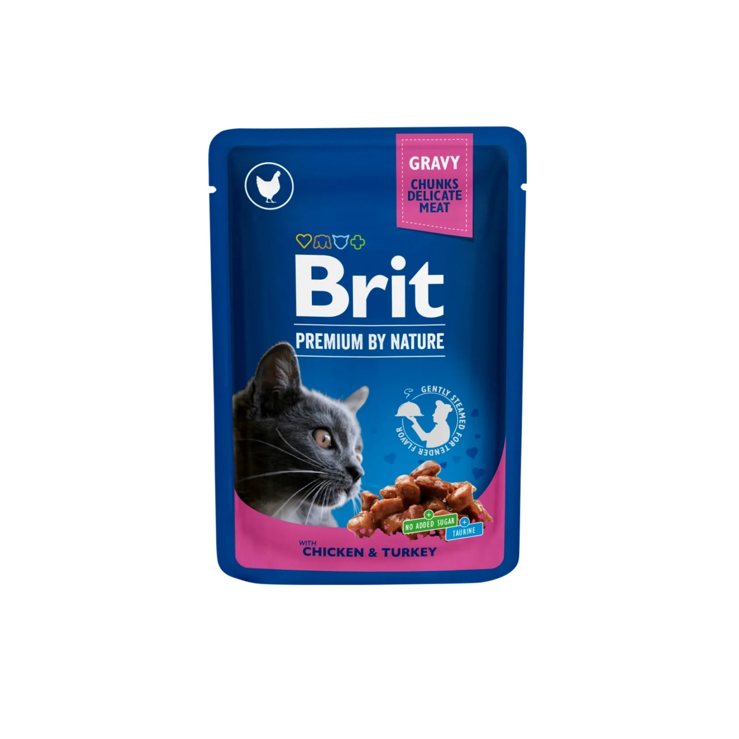 Brit Premium Cat kapsa with Chicken & Turkey 100 g - 1Ks
