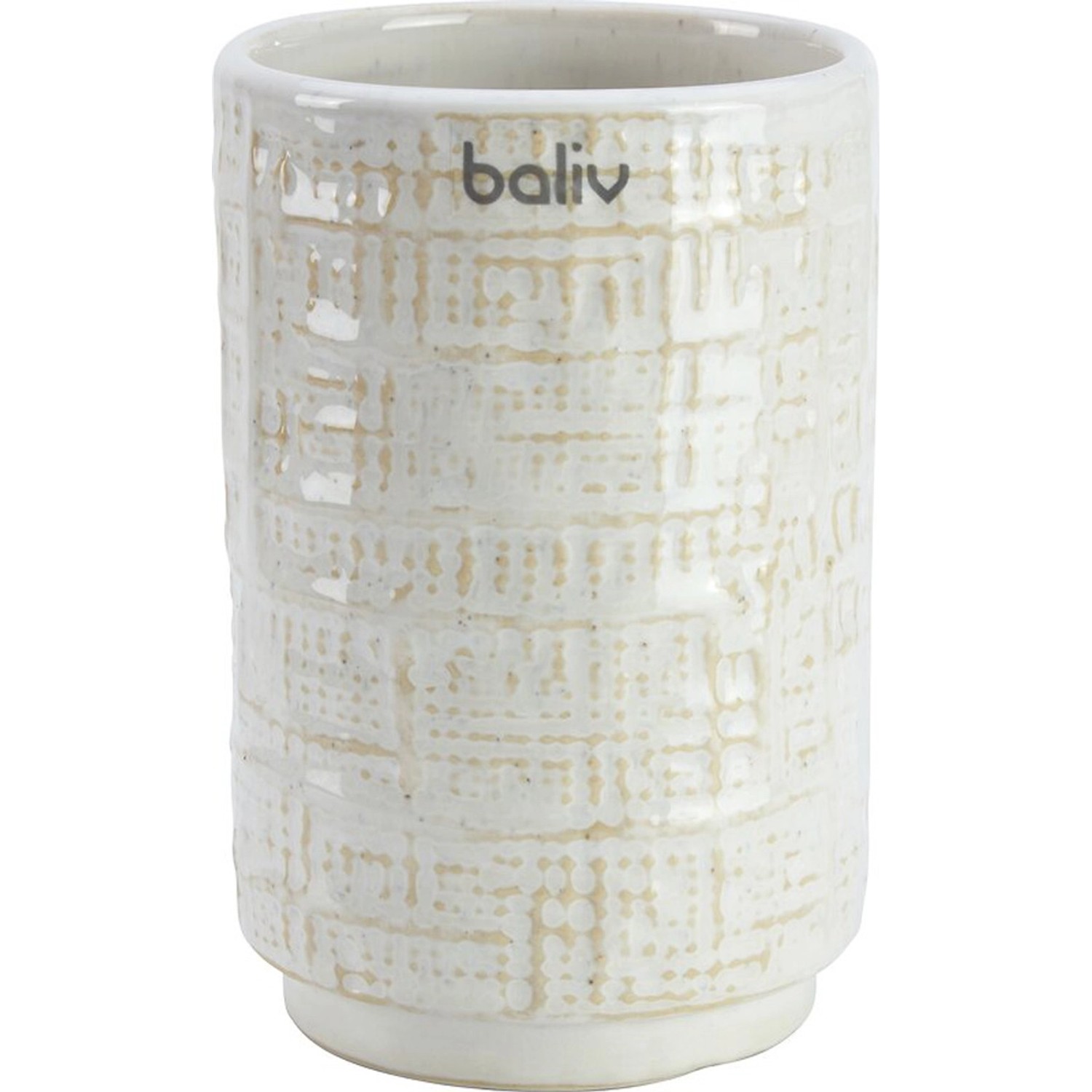 baliv Kelímek na zubní kartáčky Cosy Wave, béžový zlatý, keramika, pr. 8 x 10 cm