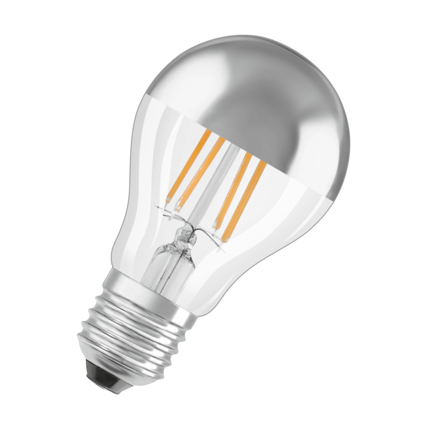 OSRAM LED žárovka CLA34 zrcadlová 4 W E27 2700 K teple bílá stříbrná