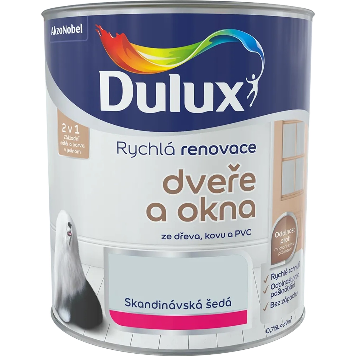 Dulux Rychlá renovace dveře a okna skandinávská šedá 0,75 l