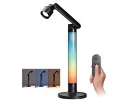 SOLIGHT LED stolní lampa 10W 600lm 3000-5000K+RGB černá 36,5x15,5x25 cm