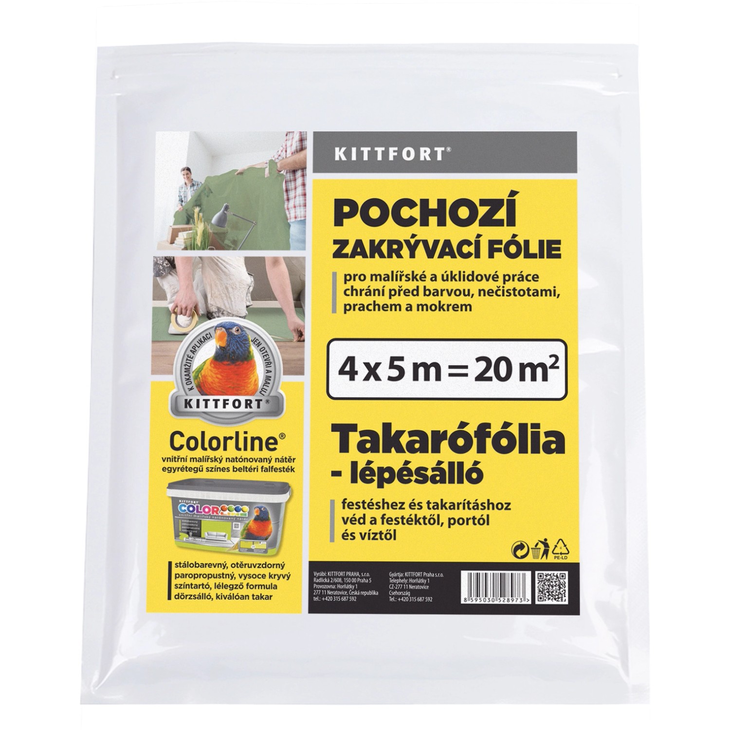 Kittfort Pochozí zakrývací fólie 4 x 5 m, 20 m2