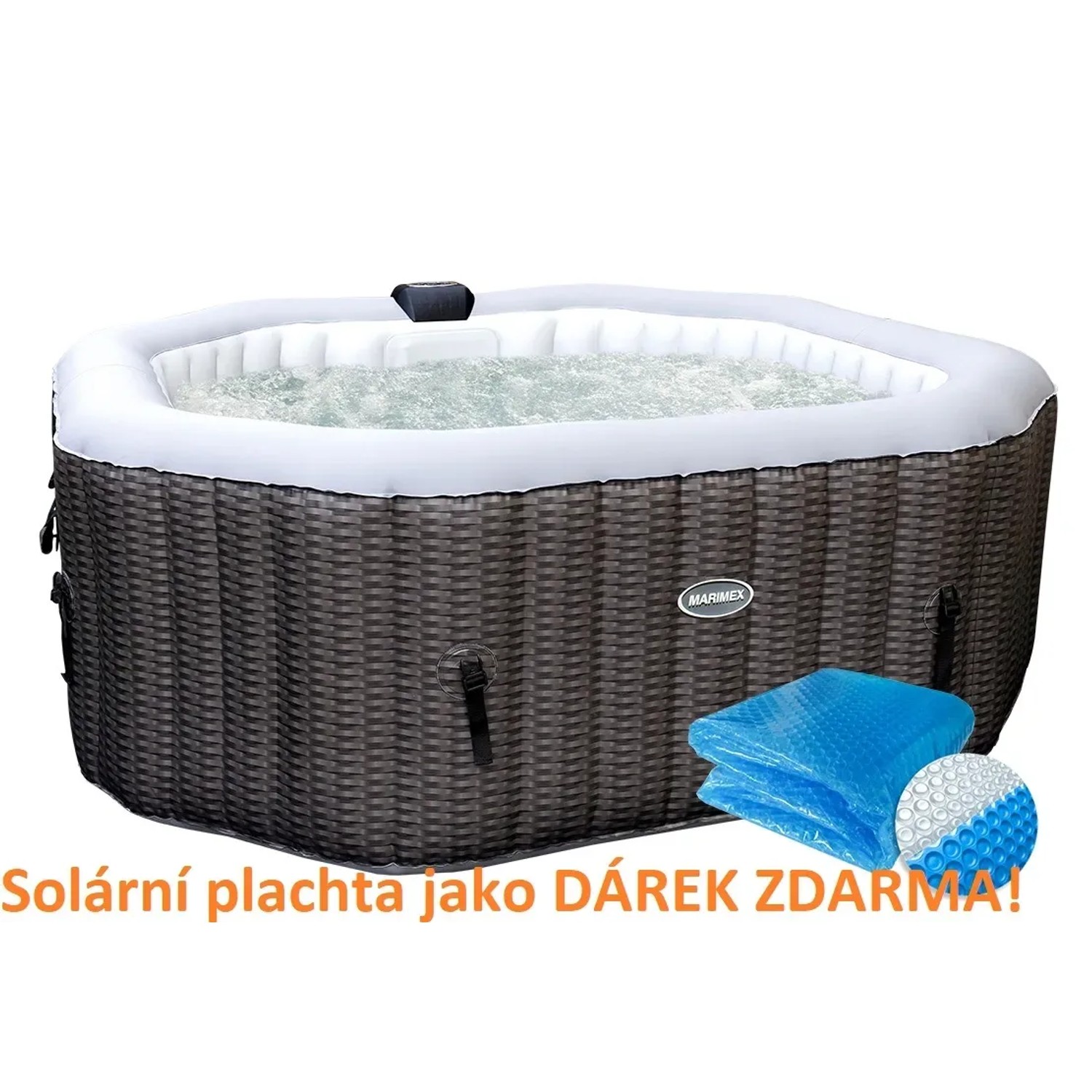 MARIMEX Vířivka AQUAMAR 6003, 185 x 185 cm + solární plachta jako DÁREK ZDARMA