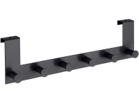 Wenko Věšák na dveře Celano, 6 háčků, černá, 39 x 11 x 5,5 cm