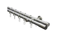 Gardinia Kompletní záclonová souprava se dvěma tyčemi, vzhled oceli, 160 cm