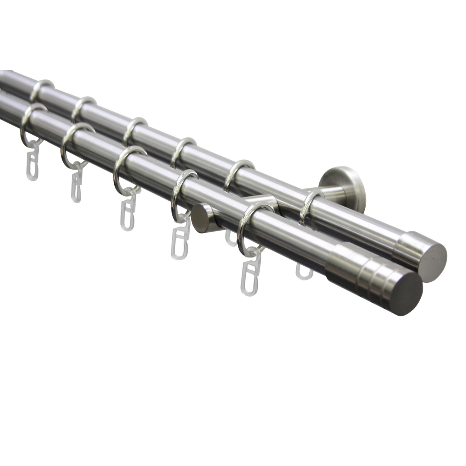 Gardinia Kompletní záclonová souprava se dvěma tyčemi, vzhled oceli, 160 cm