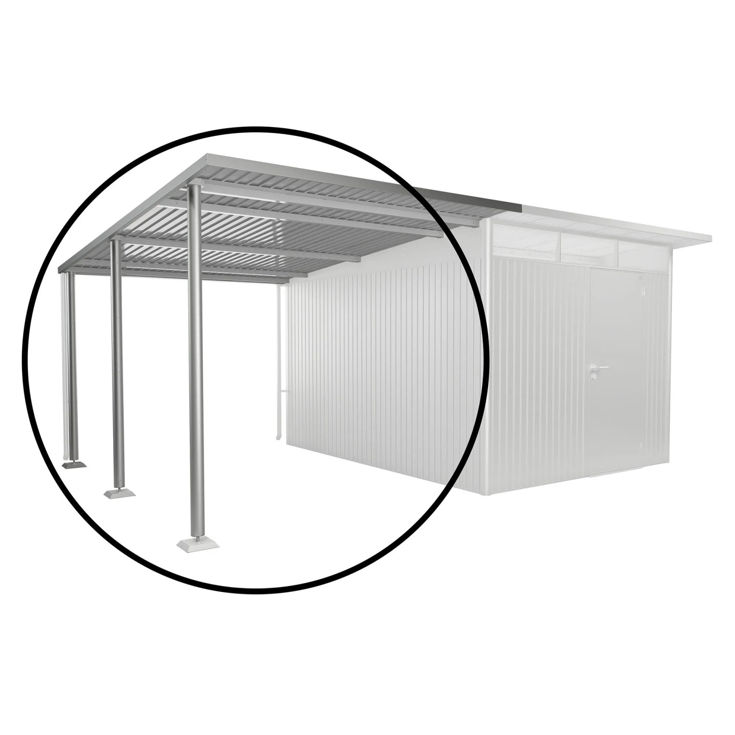 Biohort Boční stříška k domku AvantGarde/ECO A4, A8, stříbrná