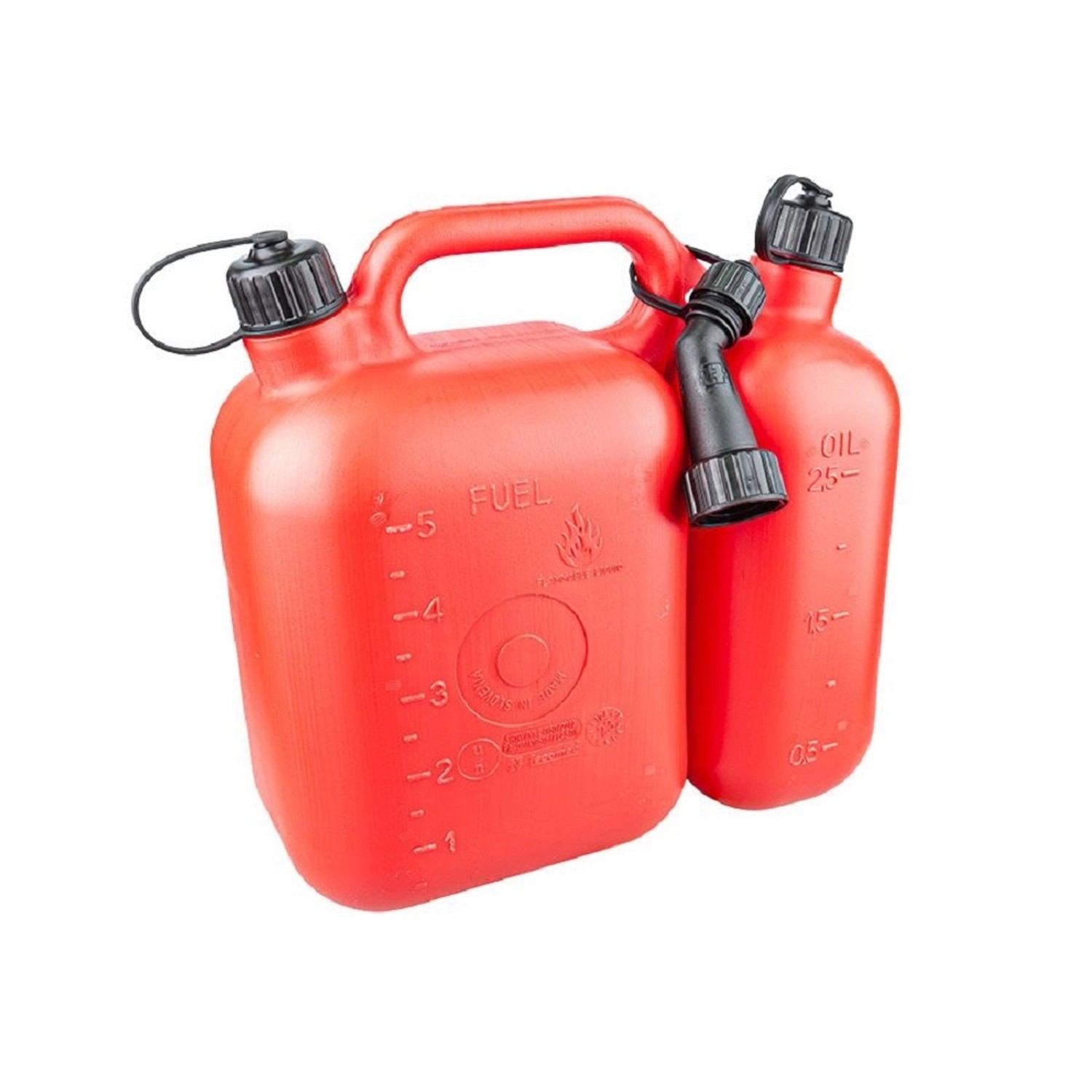 Automax Plastový dvoukomorový kanystr červený, 5 l + 2,5 l