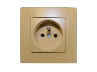 Makel Jednoduchá zásuvka Lilium Kare, 16 A - 250 V, světlé dřevo