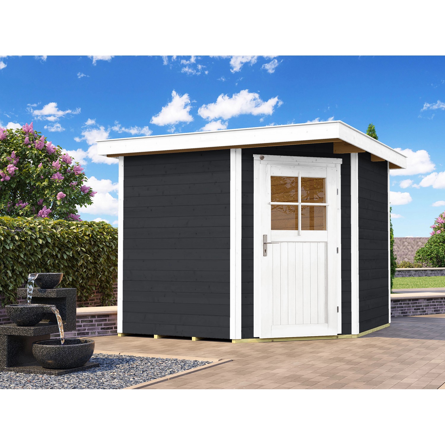 Weka Dřevěný zahradní domek Angolo B, antracitová, 239 x 235 cm