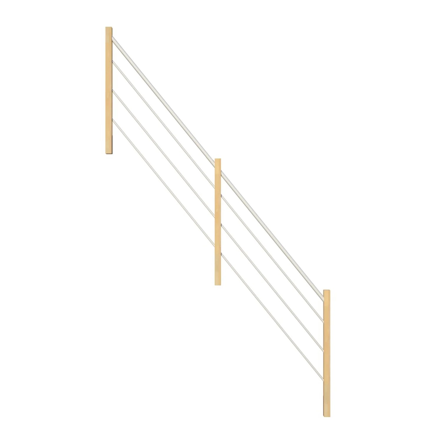 StarWood Nerezové a dřevěné zábradlí bílé/smrkové levé 365 cm