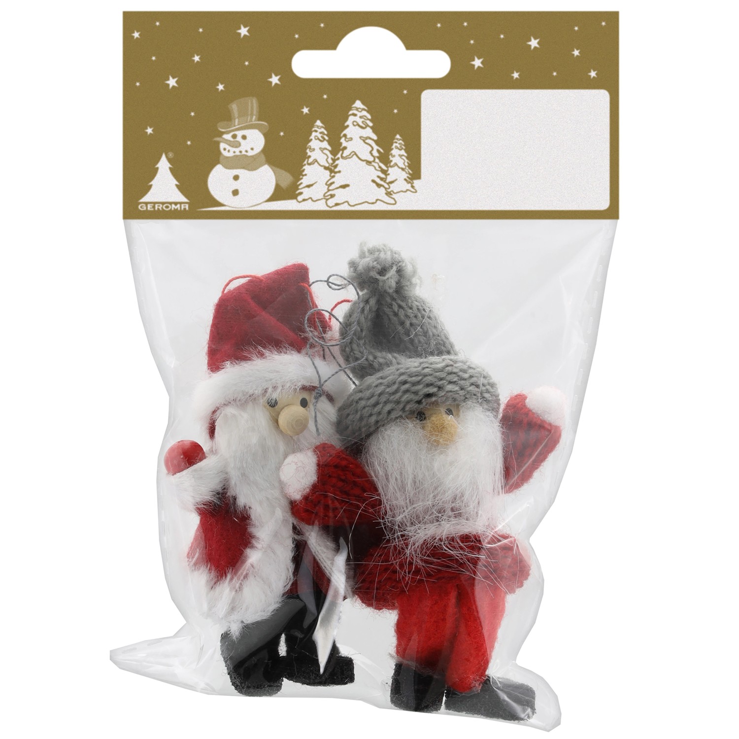 GEROMA Vánoční ozdoby Santa Claus červeno-bílé 7 cm, 2 ks