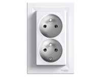 Schneider Electric Dvojitá zásuvka 2P+PE Asfora, 16 A - 250 V, bílá