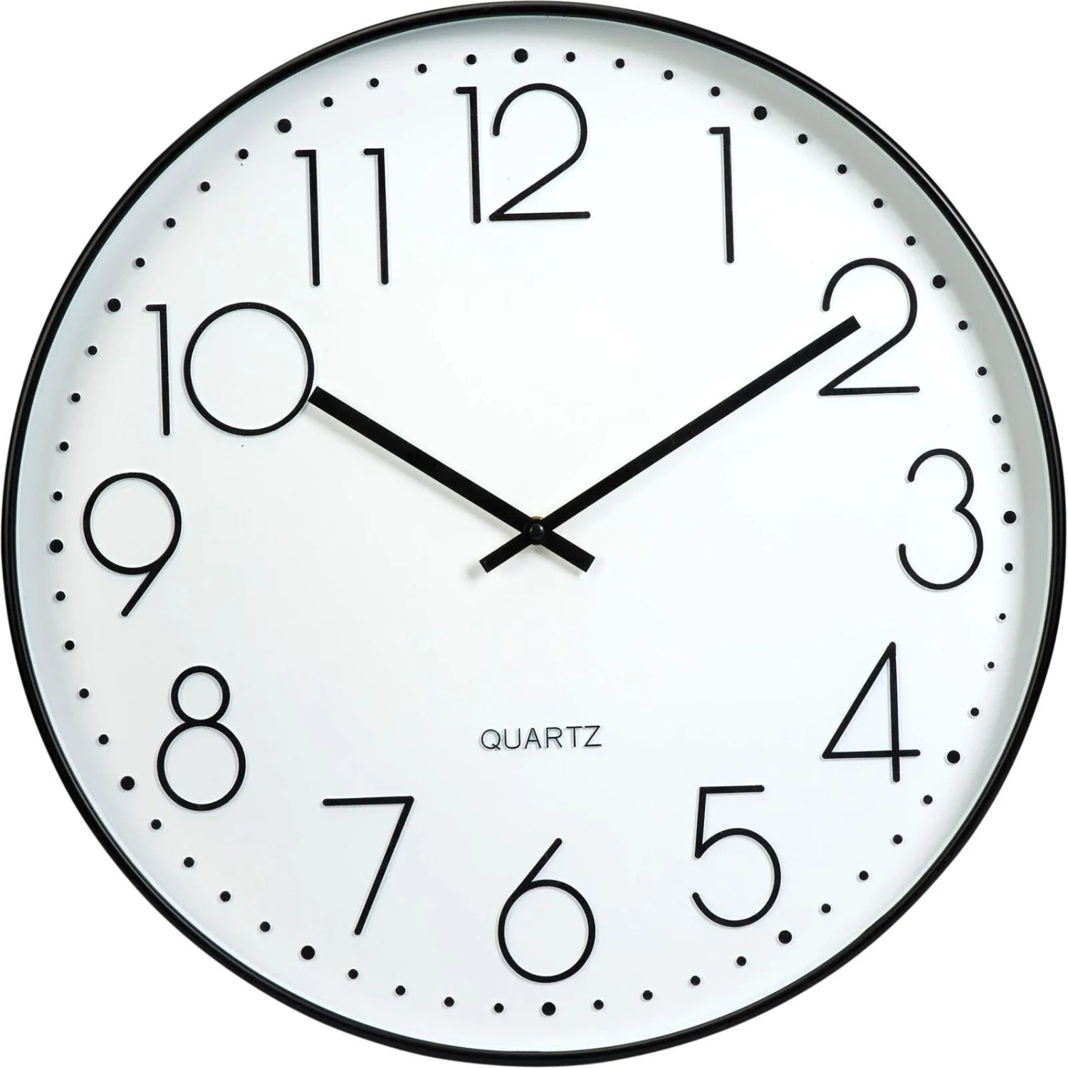 Home Styling Collection Nástěnné hodiny s černým rámem, Ø 50 cm bílý 104792