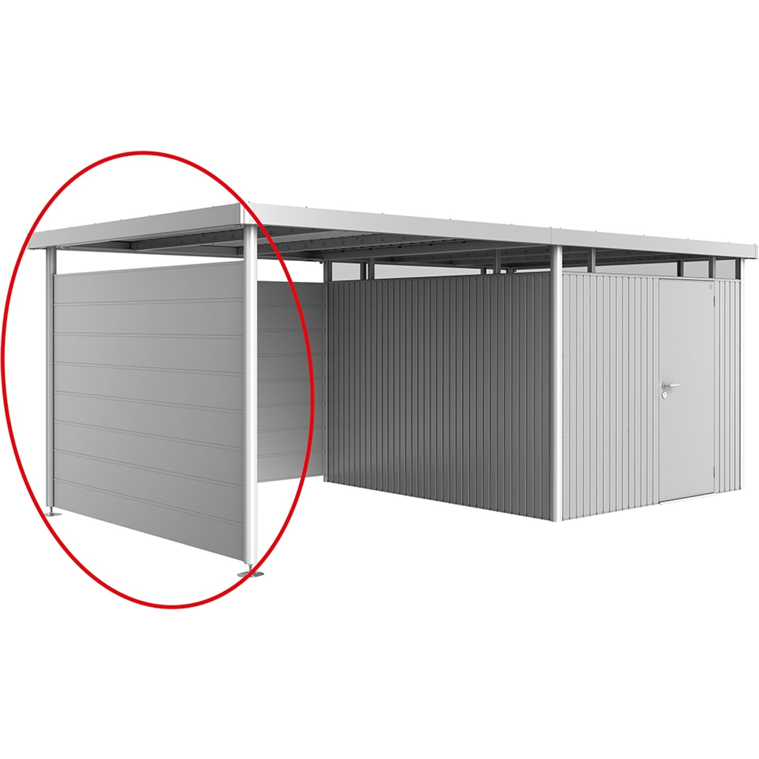 Biohort Boční stěna pro boční stříšku k domku HighLine H2, křemenově šedá