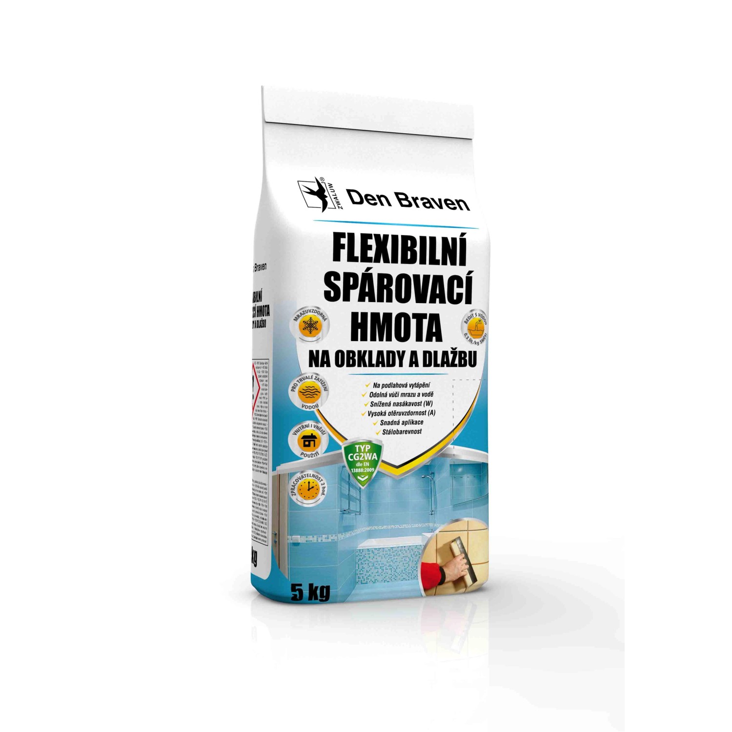 Den Braven Flexi spárovací hmota na obklady a dlažbu bahama 5 kg