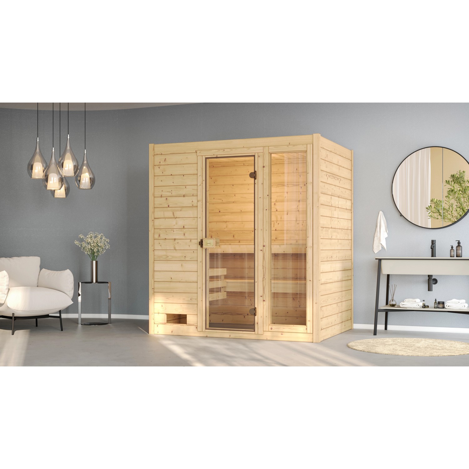 Weka Sauna z masivního dřeva Valida 2 GTF bez kamen přírodní 189 x 139 cm