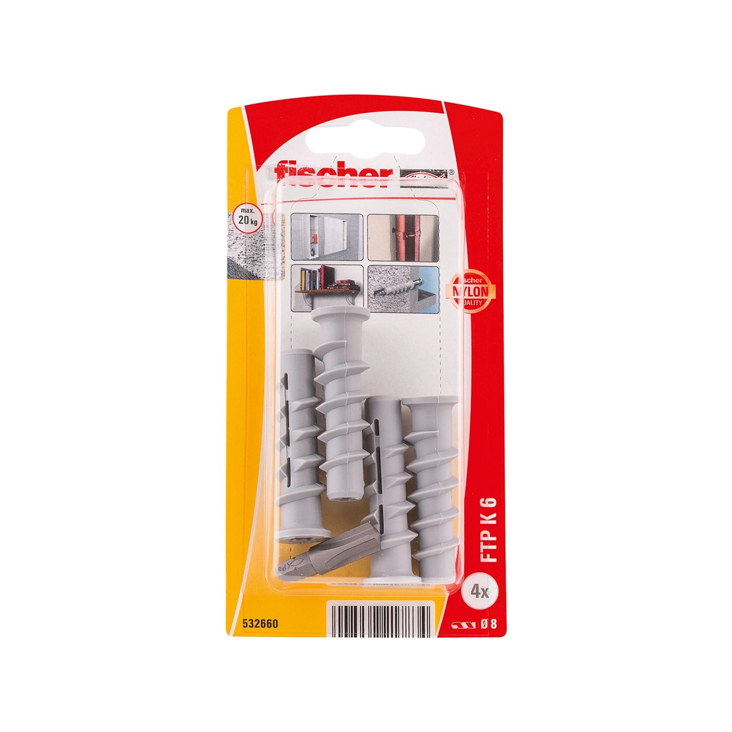 Fischer Hmoždinka do pórobetonu FTP K 6 K NV, 4 ks