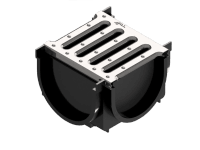 ACO Rohový díl pro žlaby 4all Mufle s pozinkovaným roštem, černý ACO Rohový díl pro žlaby 4all Mufle s pozinkovaným roštem, černý