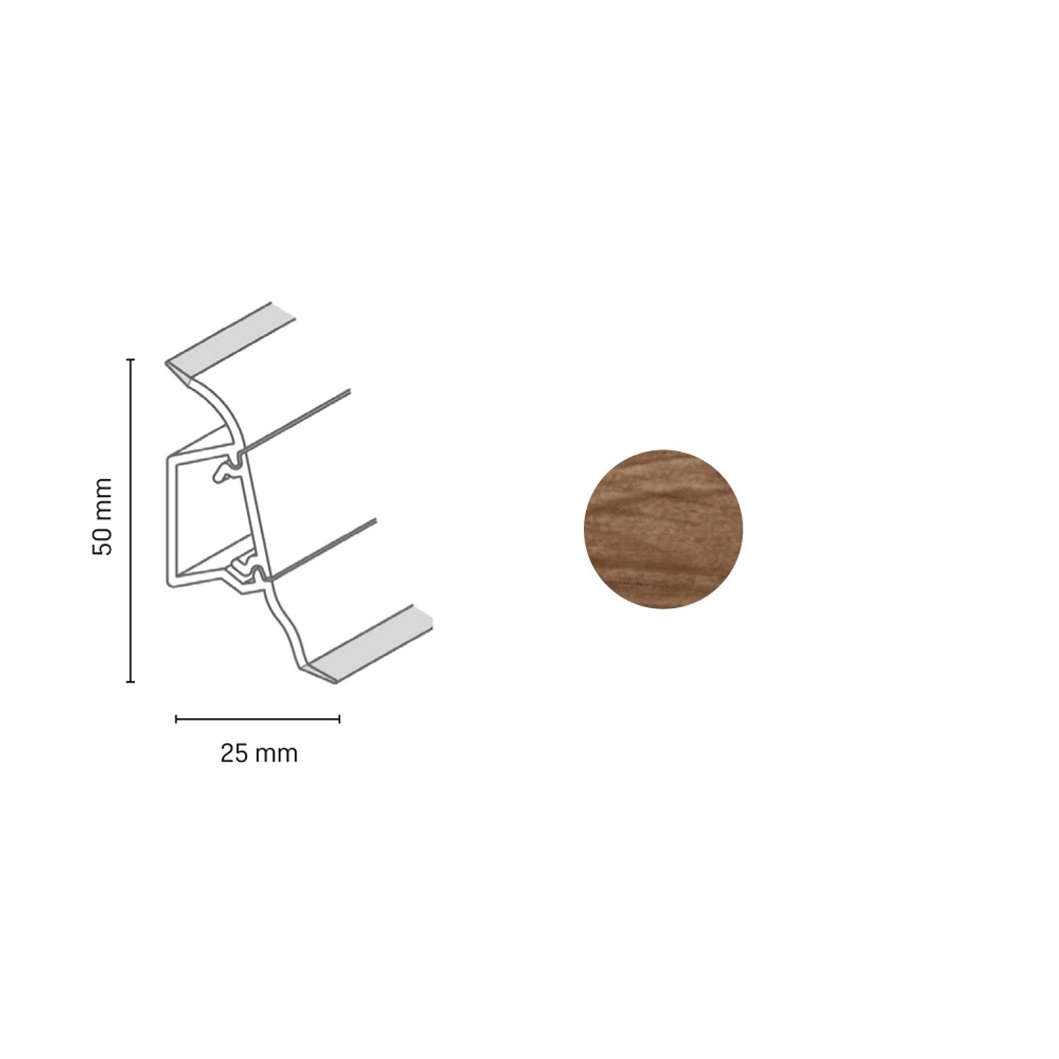 Döllken Profiles Lišta SLK 50 2143 dub brazilia 50 x 25 x 2500 mm