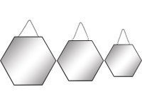 Sada nástěnných zrcadel Minimalist Zen, kov, černá, 3-dílná