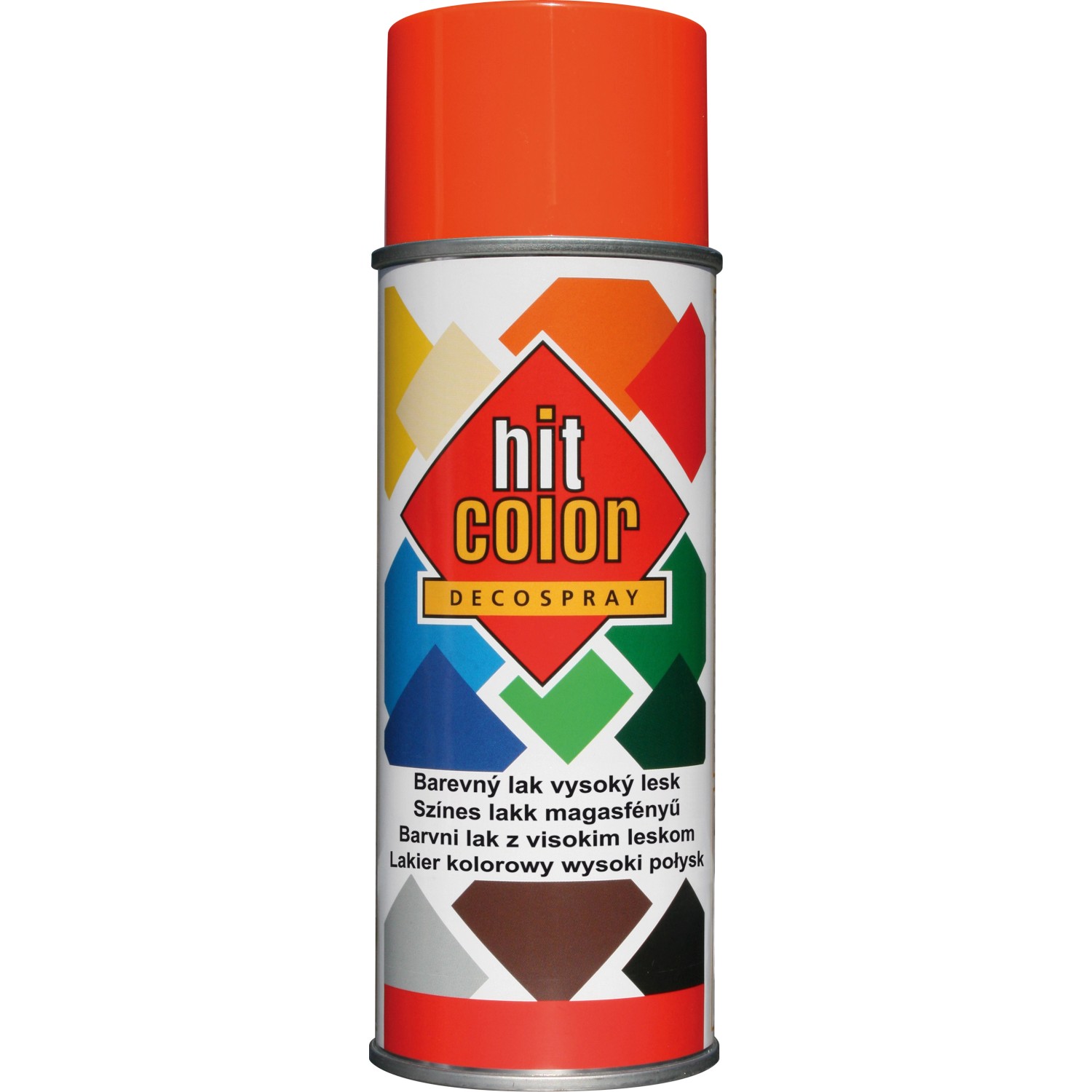 hitcolor Dekorativní lak ve spreji vysoký lesk RAL 2004 oranžový pravý 400 ml