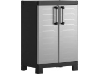 Keter Plastová skříň Detroit, hliníkové rukojeti/světle šedá, 45 x 65 x 97 cm