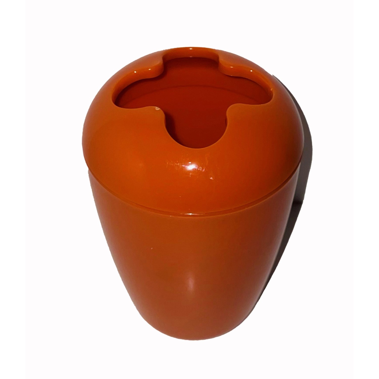 Kelímek na zubní kartáčky s víkem oranžový*