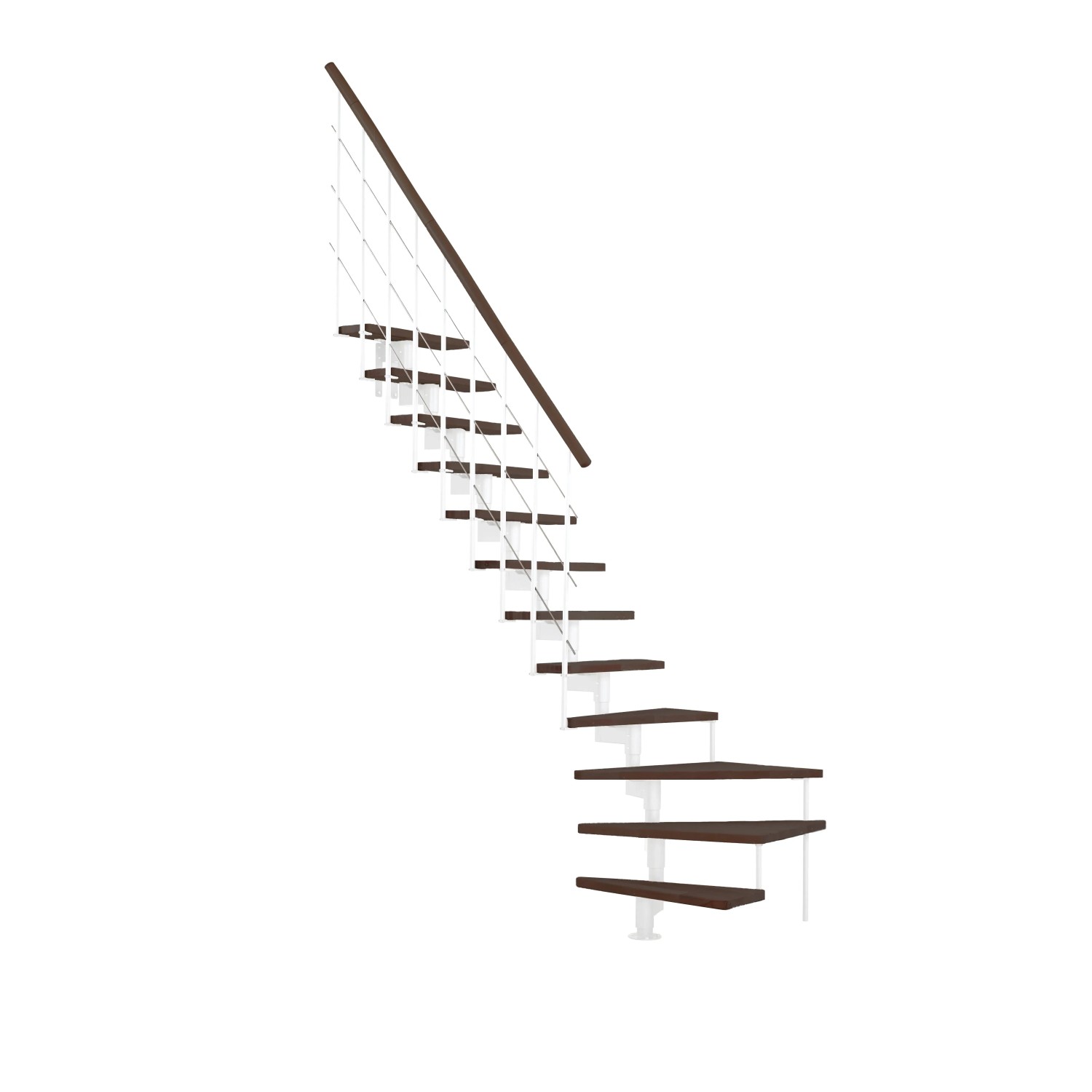 Minka STAIRS Lomené modulové schodiště Style Turn ořech/bílá, 304,2 cm