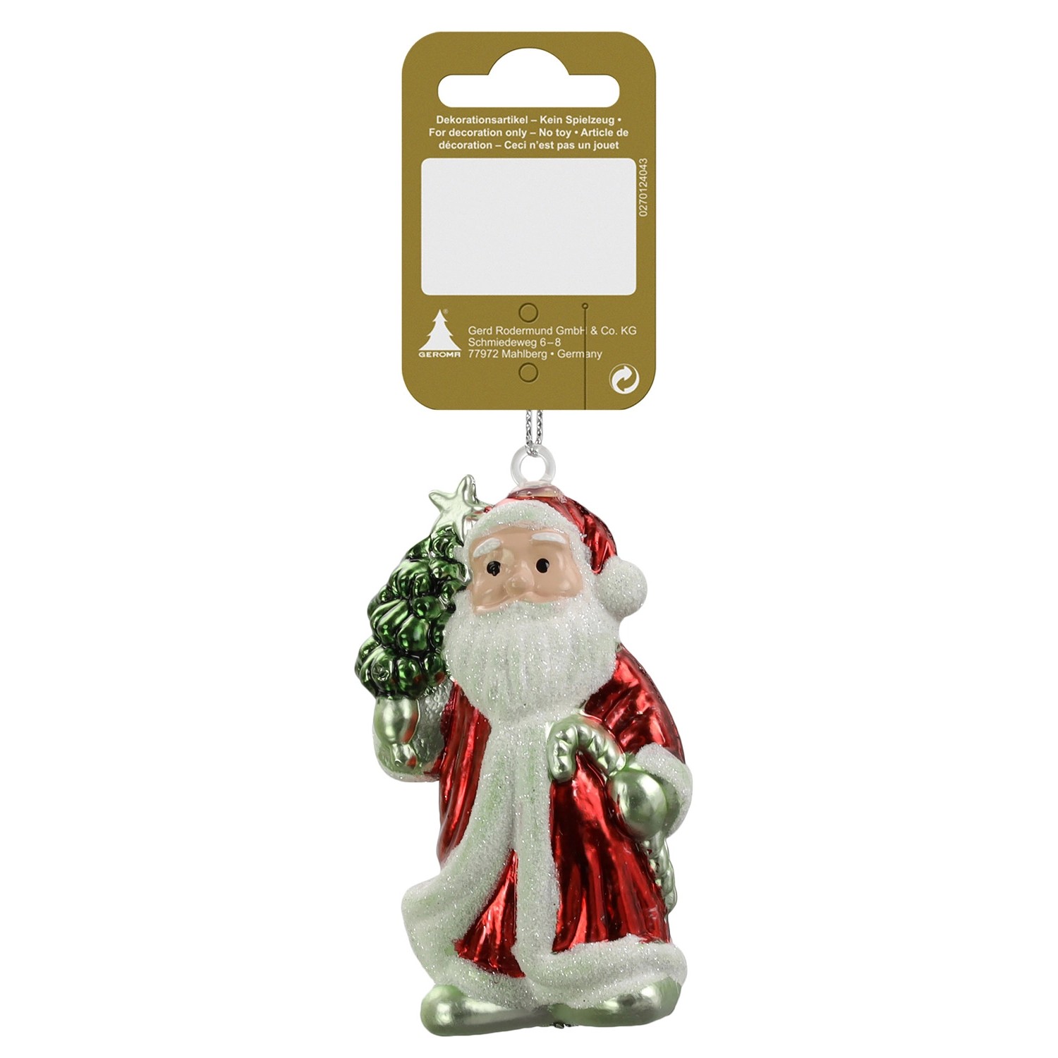 Mikuláš plastový, červeno-bílý, 8 cm