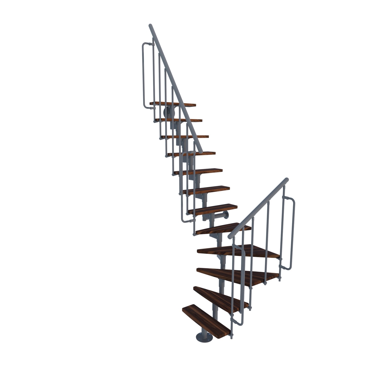 Minka STAIRS Lomené modulové schodiště Joker Turn ořech/šedá, 304,2 cm