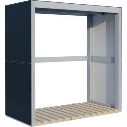 Bertilo Regál na krbové dřevo HPL Fire 2, antracitová/bílá, 75 x 150,5 cm